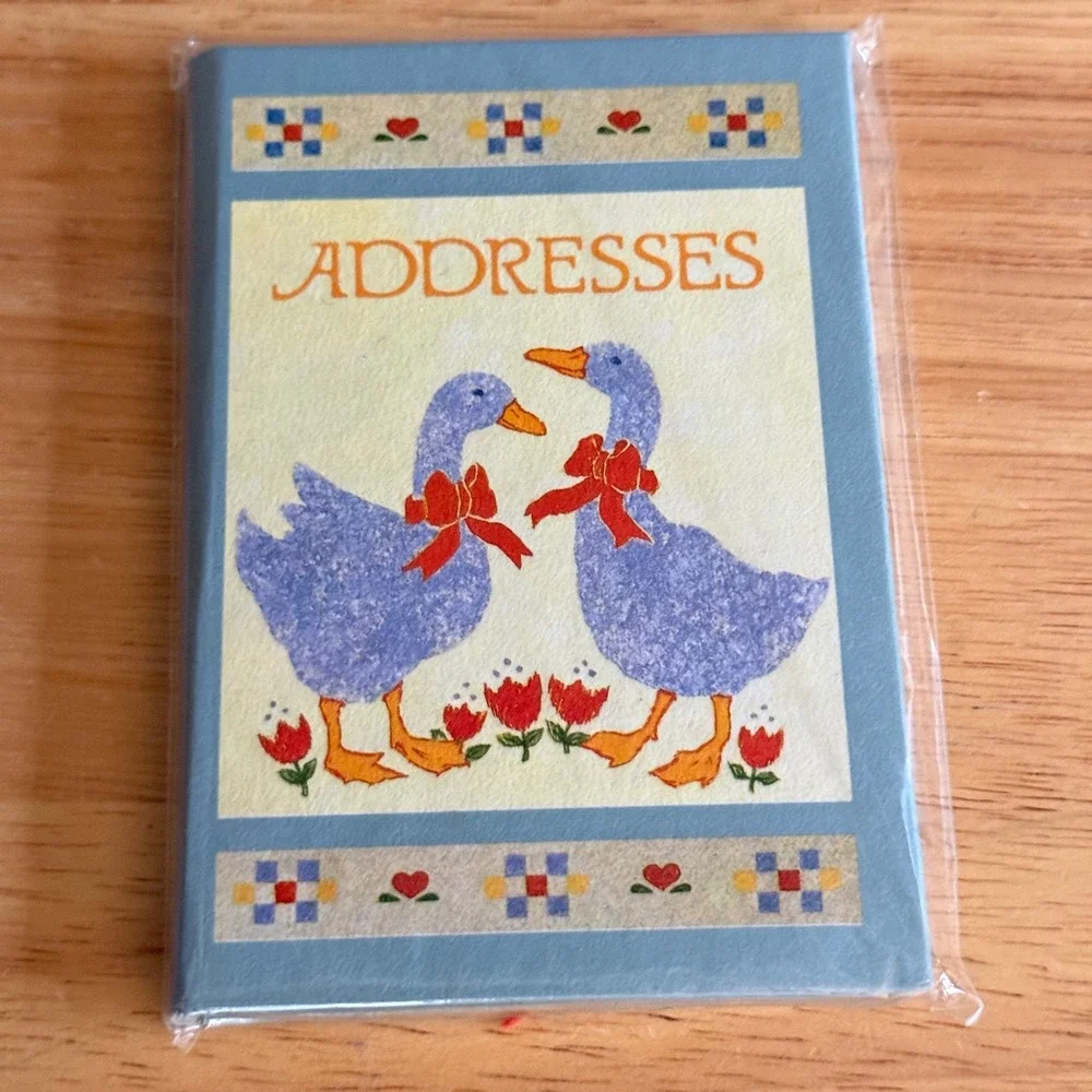 Vintage 1988 Country Goose Pocket Address Book Country Blue Paper Ephemera NEW